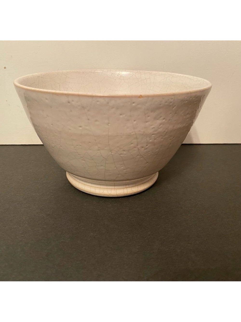 CNF CERAMICHE NICOLA FASANO GROTTAGLIE ITALIAN POTTERY BOWL WHITE GRAY CRACKLE